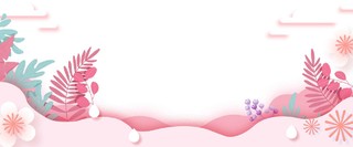 花朵树叶粉色38妇女节女神节节日促销banner